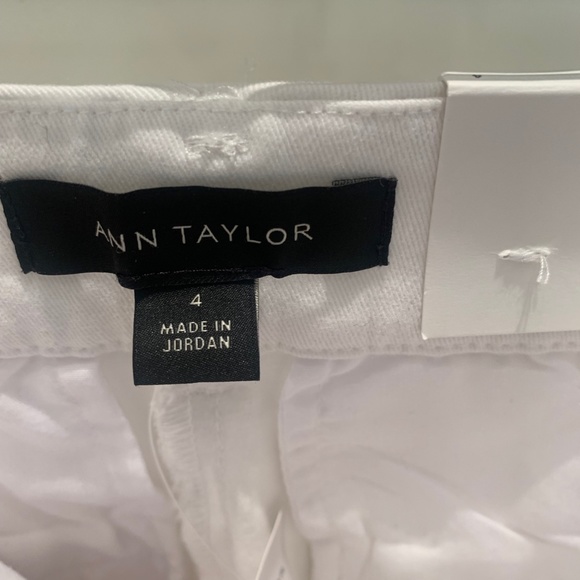 Ann Taylor Wide Leg Cotton Pants White Sz 4 NWT - Picture 8 of 9